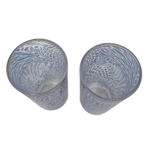 Lilly Pulitzer Drinking Cups LOT OF 2 Blue Plastic Iced Tea Glasses Gold Trim - Picture 4 of 10